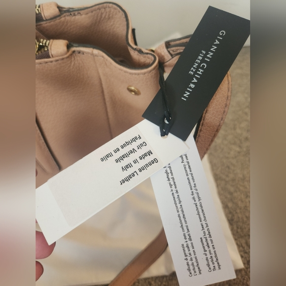 Gianni Chiarini Italian Leather Satchel Bag in Cream-Taupe; Brand-New with Tags - Picture 13 of 16